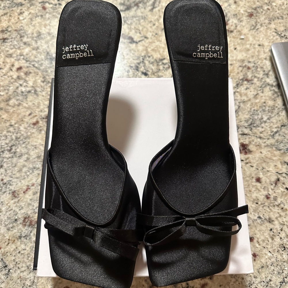 Jeffrey Campbell Black Mesh Kitten Heels